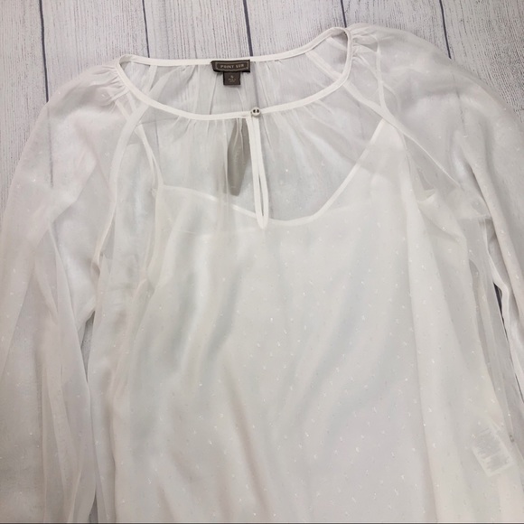 J. Crew Point Sur Chiffon Metallic Pin Dot Blouse - Picture 3 of 8